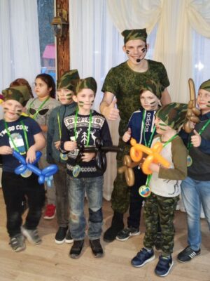 Военная вечеринка для детей с аниматорами в Москве